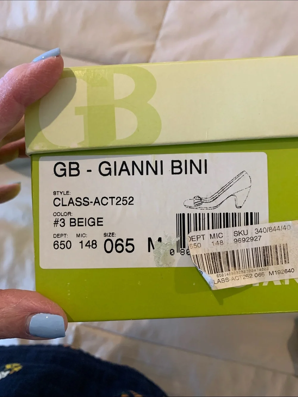 NIB Gianni Bini Beige Plaid Bow Women's Pumps US 6.5 Medium